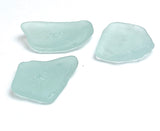 Set of Three Pale Blue Sea Glass Buttons Approximately 1"-1.25"  # BCH-125