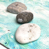 Three Beach Stone Buttons, Mixed # BCH-126