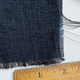 Hemp/Ramie Stiff Papery Indigo/Black Textured Crinkled Asa Jofu from Japan, by the Yard,  #331