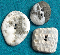 Three Beach Stone Buttons, Mixed # BCH-126