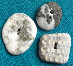 Three Beach Stone Buttons, Mixed # BCH-126
