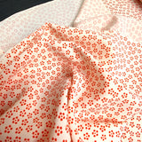 Red/Creme Ume Plum Blossoms Print Fine Supple Vintage Kimono Silk Crepe from Japan,  By the Yard   #212