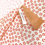 Red/Creme Ume Plum Blossoms Print Fine Supple Vintage Kimono Silk Crepe from Japan,  By the Yard   #212