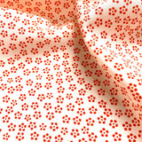 Red/Creme Ume Plum Blossoms Print Fine Supple Vintage Kimono Silk Crepe from Japan,  By the Yard   #212