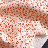 Red/Creme Ume Plum Blossoms Print Fine Supple Vintage Kimono Silk Crepe from Japan,  By the Yard   #212