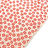 Red/Creme Ume Plum Blossoms Print Fine Supple Vintage Kimono Silk Crepe from Japan,  By the Yard   #212
