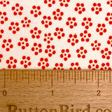 Red/Creme Ume Plum Blossoms Print Fine Supple Vintage Kimono Silk Crepe from Japan,  By the Yard   #212