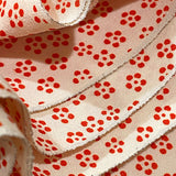 Red/Creme Ume Plum Blossoms Print Fine Supple Vintage Kimono Silk Crepe from Japan,  By the Yard   #212