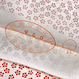 Red/Creme Ume Plum Blossoms Print Fine Supple Vintage Kimono Silk Crepe from Japan,  By the Yard   #212