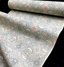 Tipsy Woven Diamonds+Hidden Flowers Vintage Kimono WOOL from Japan By the Yard   #213