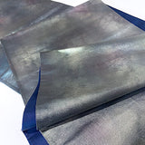 Metallic Teal Smoke Rainbow Hand-Painted Unusual Obi, Heavy Thick Silk and Metallic from Japan #214