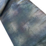 Metallic Teal Smoke Rainbow Hand-Painted Unusual Obi, Heavy Thick Silk and Metallic from Japan #214