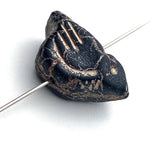 Re-Stocked, Black Bird, Czech Glass 7/8" Embellishment/Bead,  #L-785