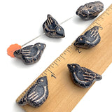 Re-Stocked, Black Bird, Czech Glass 7/8" Embellishment/Bead,  #L-785