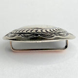 STERLING Silver Oval 'Sky Pond' 1.5" x 1.25" Concho w. BELT SLIDE #SW-430