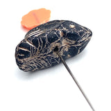 Re-Stocked, Black Bird, Czech Glass 7/8" Embellishment/Bead,  #L-785