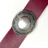 STERLING Silver Oval 'Sky Pond' 1.5" x 1.25" Concho w. BELT SLIDE #SW-430