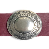 STERLING Silver Oval 'Sky Pond' 1.5" x 1.25" Concho w. BELT SLIDE #SW-430