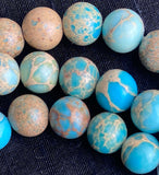 SALE, Rustic Earthy Turquoise Jasper Stone Beads, 8mm / 5/16"  Strand of 50 Beads,  #LP-28