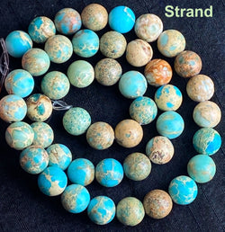 SALE, Rustic Earthy Turquoise Jasper Stone Beads, 8mm / 5/16"  Strand of 50 Beads,  #LP-28
