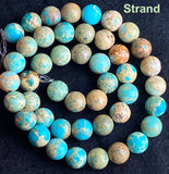 SALE, Rustic Earthy Turquoise Jasper Stone Beads, 8mm / 5/16"  Strand of 50 Beads,  #LP-28