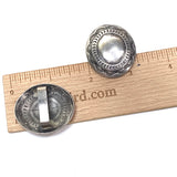 STERLING Silver Oval 'Sky Pond' 1.5" x 1.25" Concho w. BELT SLIDE #SW-430