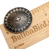 STERLING Silver Oval 'Taos Mountain' 1-3/8" x 1-1/8" Concho w. BELT SLIDE #SW-431