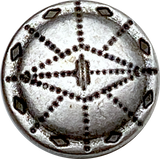 Eight Directions Small 1/2" Shank Back Antique Silver Color Metal Button  #MV-8