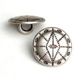 Eight Directions Small 1/2" Shank Back Antique Silver Color Metal Button  #MV-8