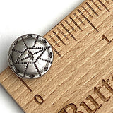 Eight Directions Small 1/2" Shank Back Antique Silver Color Metal Button  #MV-8