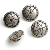 Eight Directions Small 1/2" Shank Back Antique Silver Color Metal Button  #MV-8