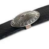 STERLING Silver Oval 'Taos Mountain' 1-3/8" x 1-1/8" Concho w. BELT SLIDE #SW-431