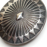 STERLING Silver Oval 'Taos Mountain' 1-3/8" x 1-1/8" Concho w. BELT SLIDE #SW-431