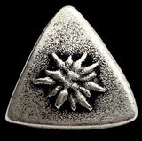 BULK DEAL, 31 BUTTONS Edelweiss Triangle Silver Metal Shank Back Button 7/8" #FJ-148
