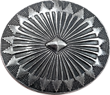 STERLING Silver Oval 'Taos Mountain' 1-3/8" x 1-1/8" Concho w. BELT SLIDE #SW-431