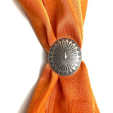 STERLING Silver Oval 'Taos Mountain' 1-3/8" x 1-1/8" Concho w. BELT SLIDE #SW-431