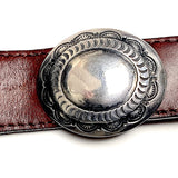 STERLING Silver Oval 'Sky Pond' 1.5" x 1.25" Concho w. BELT SLIDE #SW-430