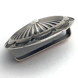 STERLING Silver 'Sunburst' Oval 1-3/8" x 1-1/8", Concho w. BELT SLIDE  #SW-432