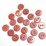 3/8" Brick-Rose-Salmon River Shell 2-hole Button, Pack of 20. #SK-2252