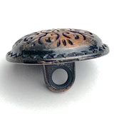 Copper / Black Southwest "Sunpath" Button 5/8" Shank Back Carved #SWC-3