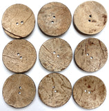 Re-Stocked, Flax 2.25" Coconut Scooped 2-hole, "Rustica" Button 2-1/4"