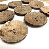 Re-Stocked, Flax 2.25" Coconut Scooped 2-hole, "Rustica" Button 2-1/4"