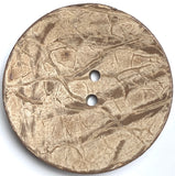 Re-Stocked, Flax 2.25" Coconut Scooped 2-hole, "Rustica" Button 2-1/4"