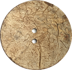 Re-Stocked, Flax 2.25" Coconut Scooped 2-hole, "Rustica" Button 2-1/4"