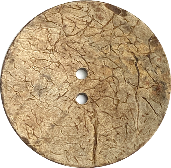 Re-Stocked, Flax 2.25" Coconut Scooped 2-hole, "Rustica" Button 2-1/4"