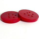 Red Christmas Tree Corozo/Tagua 7-Hole Button, 1-1/8" Larger Size # SK-587
