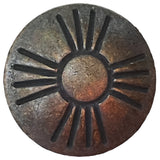 Dark Rustic Brass Zia Symbol Concho Southwest Shank Back Button, 3/4" #SW-76