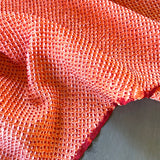Red-Orange All-Shibori Peach / Cranberry Vintage Kimono Silk from Japan By the Yard,  #230