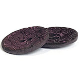 Purple Coconut w. Etched Flowers from Ovals, 1-3/16"  # SK-1894