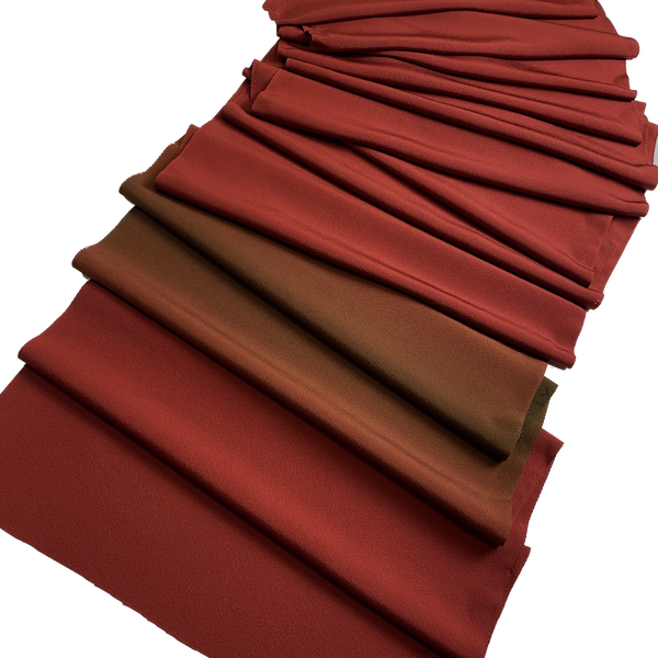 SALE, Maroon/Chocolate Ombre, Liquid Drape Vintage Kimono Silk Crepe from Japan Hand Dyed Bokashi  4.5 Yard Piece  #182